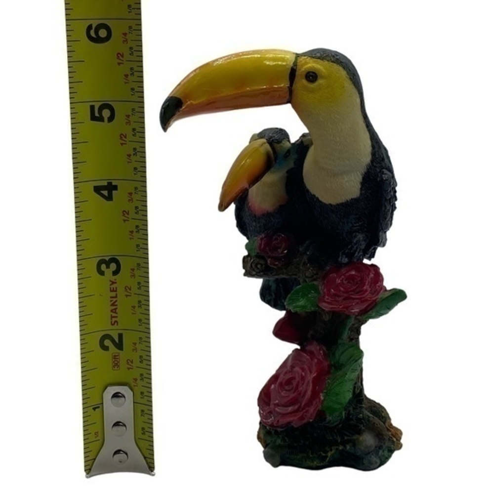 Belize Toucans with Roses Resin Figurine - Picture 8 of 8
